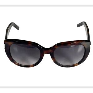 SAINT LAURENT Women's Brown Tortoise Shell Oversize Sunglasses